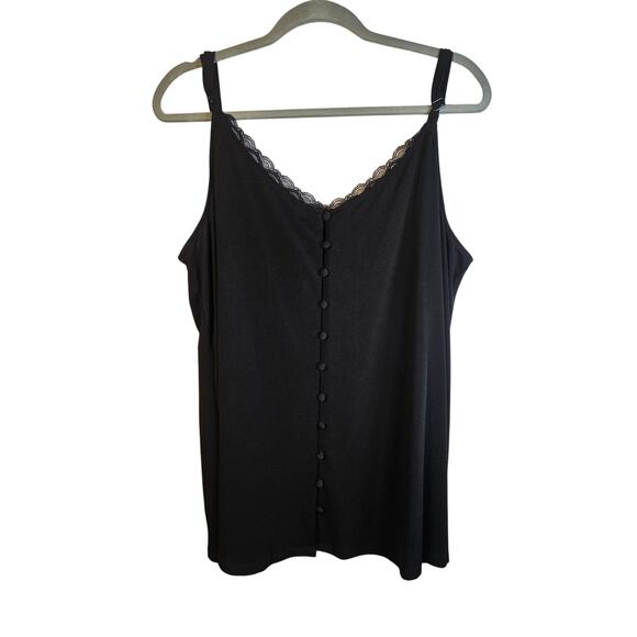 Torrid Women's Black Camisole Tanktop Lace Button Front Size 3 - Picture 1 of 8